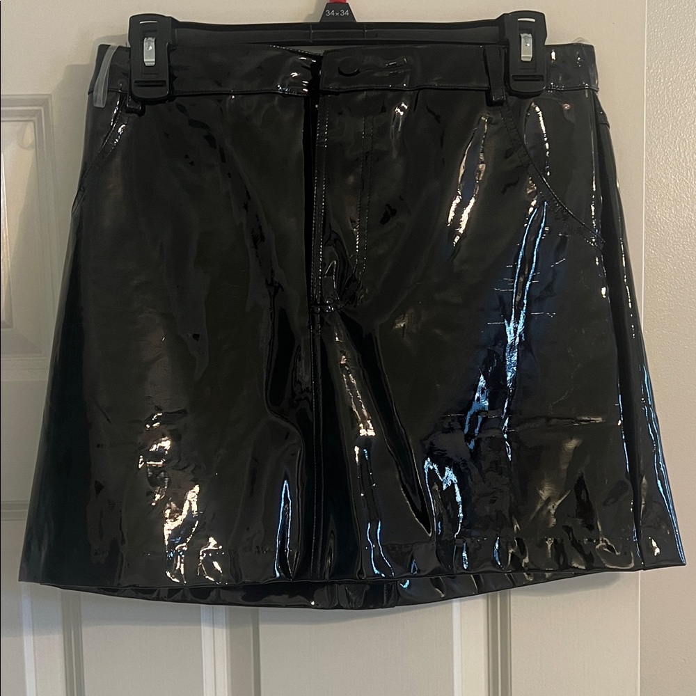 Black Patent Leather Mini Skirt